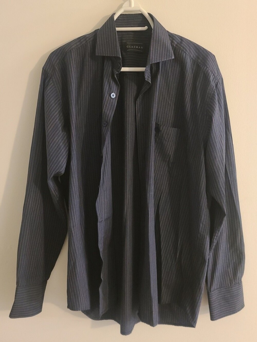 Glasman - (Size M) Men's Pinstriped Long Sleeve Shirt